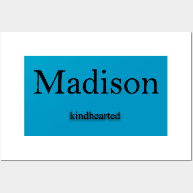 Madison Name meaning Wall Art by Demonic cute cat